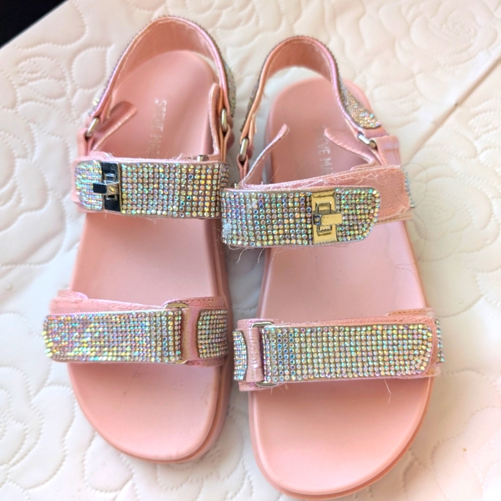 Box#21 Steve Madden Girl's Pink Rhinestone Mona Sandals